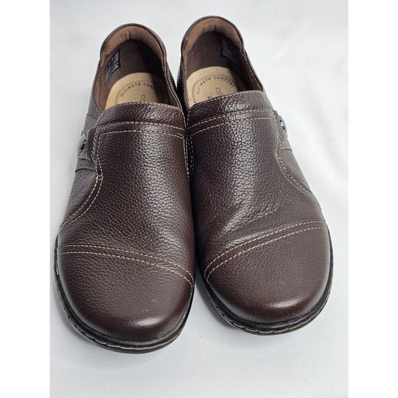 CLARKS COLLECTION Womens Cora Poppy Slip On Comfort Dress Shoe Size 7M brown - Picture 7 of 8